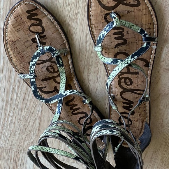 Sam Edelman Women's Sandals Green Snake-like Gladiator Style Size 9.5M - Picture 4 of 8